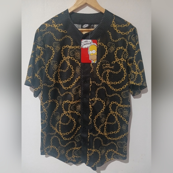 The Simpsons Baseball Jersey Graphic Bart Simpson Men's Size: M  (NEW) - Picture 4 of 8